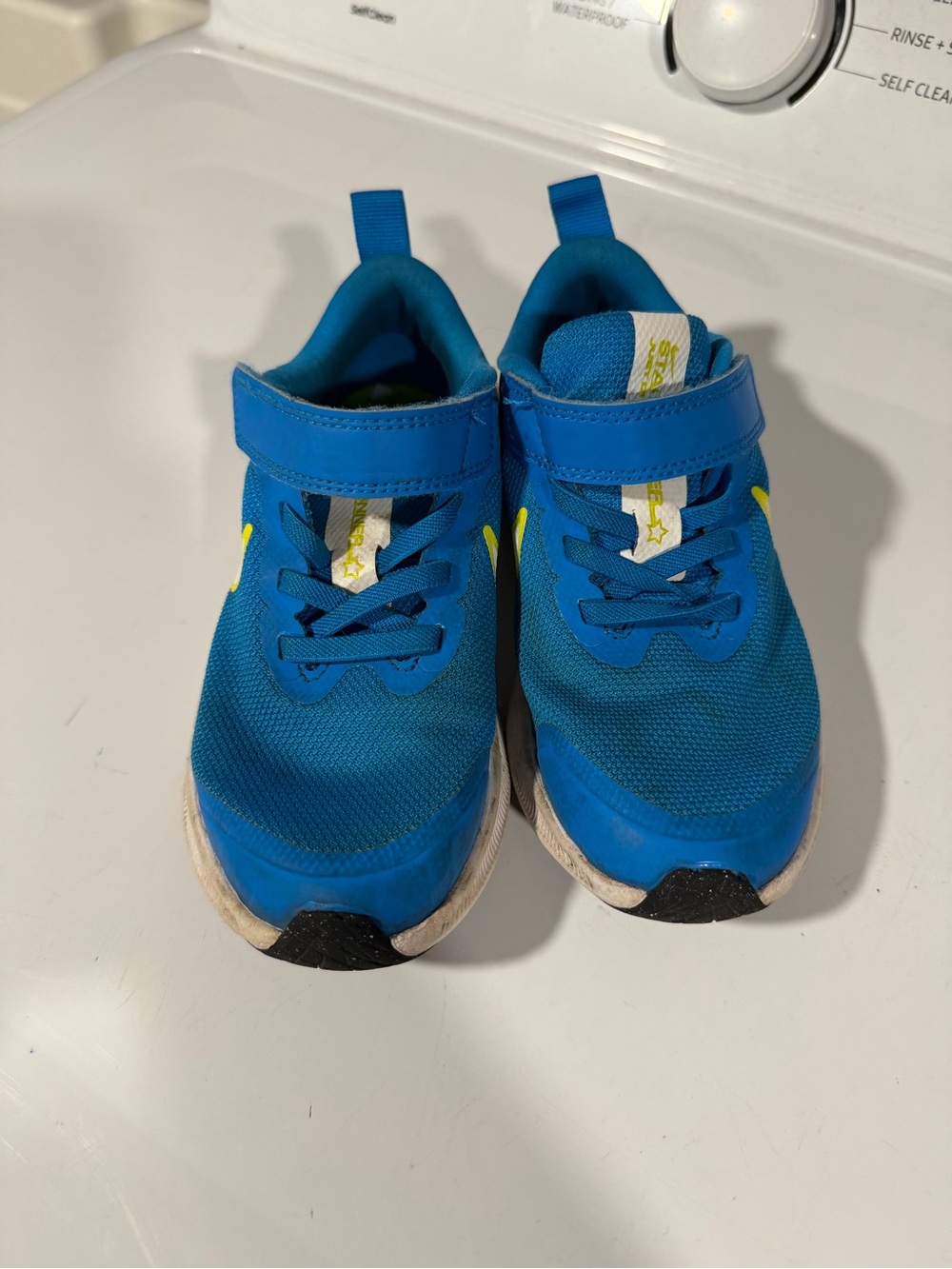 Nike Kids Blue Sneakers with Yellow Accents